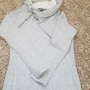 Double hooded gray sweatshirt